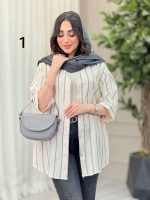 شومیز آستین پاکتی طرح دار کد 6493 - تصویر 8