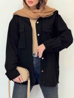 مانتو دو جیب پاکتی زاپ دار کد 6199 - تصویر 6