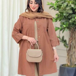 مانتو آستین پاگن جیب دوبل کد 6468