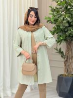 مانتو آستین پاگن جیب دوبل کد 6468 - تصویر 7