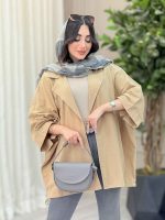 مانتو لینن پانچ آستین پیله کد 6144 - تصویر 5