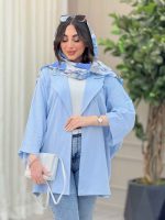 مانتو لینن پانچ آستین پیله کد 6144 - تصویر 3