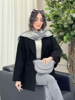 مانتو برش هلالی دو جیب آرزو کد 6432 - تصویر 3