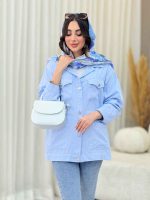 مانتو چهارجیب کمرگت کد 6375 - تصویر 4
