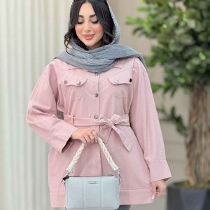 مانتو کمردار چهارجیب کد 6337