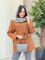 مانتو کمردار چهارجیب کد 6337 - تصویر 18