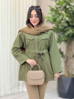 مانتو کمردار چهارجیب کد 6337 - تصویر 17