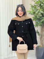 مانتو کمردار چهارجیب کد 6337 - تصویر 5