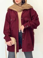 مانتو کتان سر آستین دو دکمه کد 6525 - تصویر 22