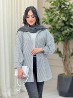 مانتو راه راه آستین پیله کد 6212 - تصویر 13