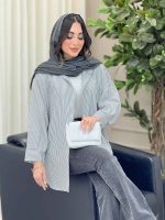 مانتو راه راه آستین پیله کد 6212 - تصویر 2