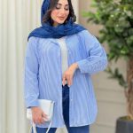 مانتو راه راه آستین پیله کد 6212