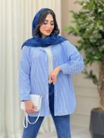 مانتو راه راه آستین پیله کد 6212
