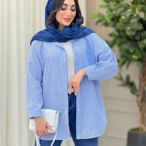 مانتو راه راه آستین پیله کد 6212