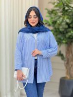 مانتو راه راه آستین پیله کد 6212 - تصویر 10