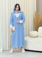 پیراهن بلند جین ترکیبی کد 6079 - تصویر 3