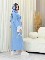 پیراهن بلند جین ترکیبی کد 6079 - تصویر 9