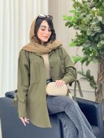 مانتو جیب پرچ آستین دو دکمه کد 6529 - تصویر 9