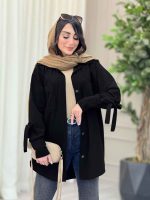 مانتو جیب پرچ آستین دو دکمه کد 6529 - تصویر 11