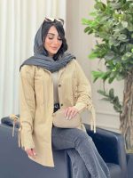 مانتو جیب پرچ آستین دو دکمه کد 6529 - تصویر 6