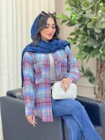 مانتو چهارخونه دو جیب کد 6536 - تصویر 10