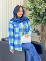 مانتو چهارخونه دو جیب کد 6536 - تصویر 4