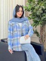 مانتو چهارخونه دو جیب کد 6536 - تصویر 13