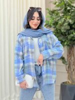 مانتو چهارخونه دو جیب کد 6536 - تصویر 16