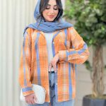 مانتو چهارخونه دو جیب کد 6536