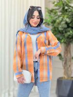 مانتو چهارخونه دو جیب کد 6536
