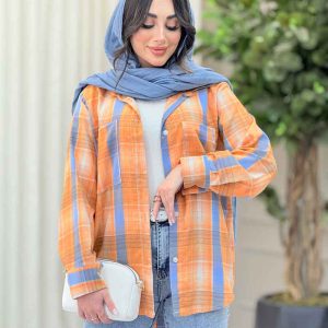 مانتو چهارخونه دو جیب کد 6536