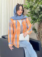 مانتو چهارخونه دو جیب کد 6536 - تصویر 17