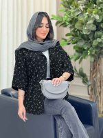 شومیز طرح گل تک جیب کد 6532 - تصویر 13