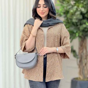 شومیز طرح گل تک جیب کد 6532