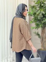 شومیز طرح گل تک جیب کد 6532 - تصویر 6