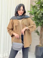 مانتو آستین پاگن جیب دو دکمه کد 6535 - تصویر 11