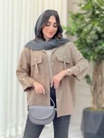 مانتو آستین پاگن جیب دو دکمه کد 6535 - تصویر 16