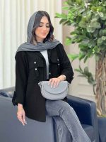 مانتو آستین پاگن جیب دو دکمه کد 6535 - تصویر 10