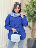 مانتو کتان کمرگت سر جیب مثلثی کد 6561 - تصویر 14