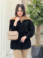 مانتو کتان کمرگت سر جیب مثلثی کد 6561 - تصویر 30