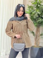 مانتو کتان کمرگت سر جیب مثلثی کد 6561 - تصویر 15