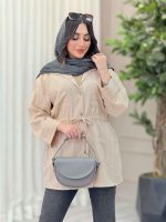 مانتو دو جیب کمرگت راه راه کد 6557 - تصویر 7