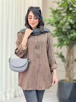 مانتو جلو بسته آستین پاگن رومینا کد 6574 - تصویر 5
