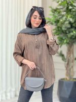 مانتو جلو بسته آستین پاگن رومینا کد 6574 - تصویر 8