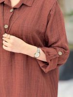 مانتو جلو بسته آستین پاگن رومینا کد 6574 - تصویر 7
