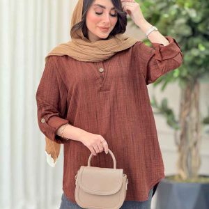مانتو جلو بسته آستین پاگن رومینا کد 6574