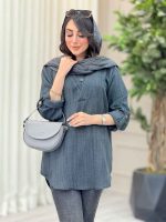 مانتو جلو بسته آستین پاگن رومینا کد 6574 - تصویر 3
