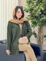مانتو دو جیب برش دار نرگس کد 6570 - تصویر 9