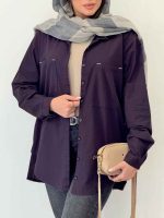 شومیز دو جیب بغل پنج دکمه کد 6582 - تصویر 6