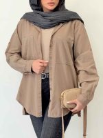 شومیز دو جیب بغل پنج دکمه کد 6582 - تصویر 20